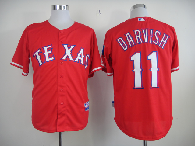 Men Texas Rangers #11 Darvish Red MLB Jerseys->texas rangers->MLB Jersey